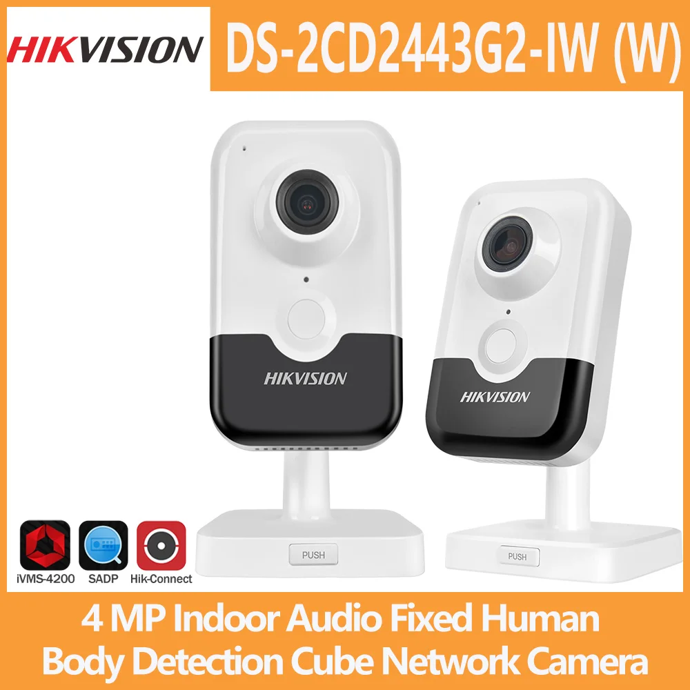 Hikvision 4MP DS-2CD2443G2-IW WiFi IP Camera Indoor Human Body Detection IR Wireless Network Camera PoE 2-Way Audio SD Card Slot