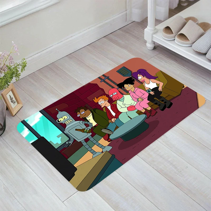 F-Futurama Cartoon Floor Mat Carpet Entrance of House Balcony Home Rugs Room Mats Carpets Kitchen Rug Foot Doormat Door Bathroom