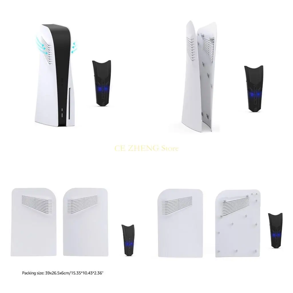 E56B Ekstensi Hub Konsol Game Tahan Lama dengan 4 Port USB2.0 Pelat Host Kulit Memancar untuk Cangkang