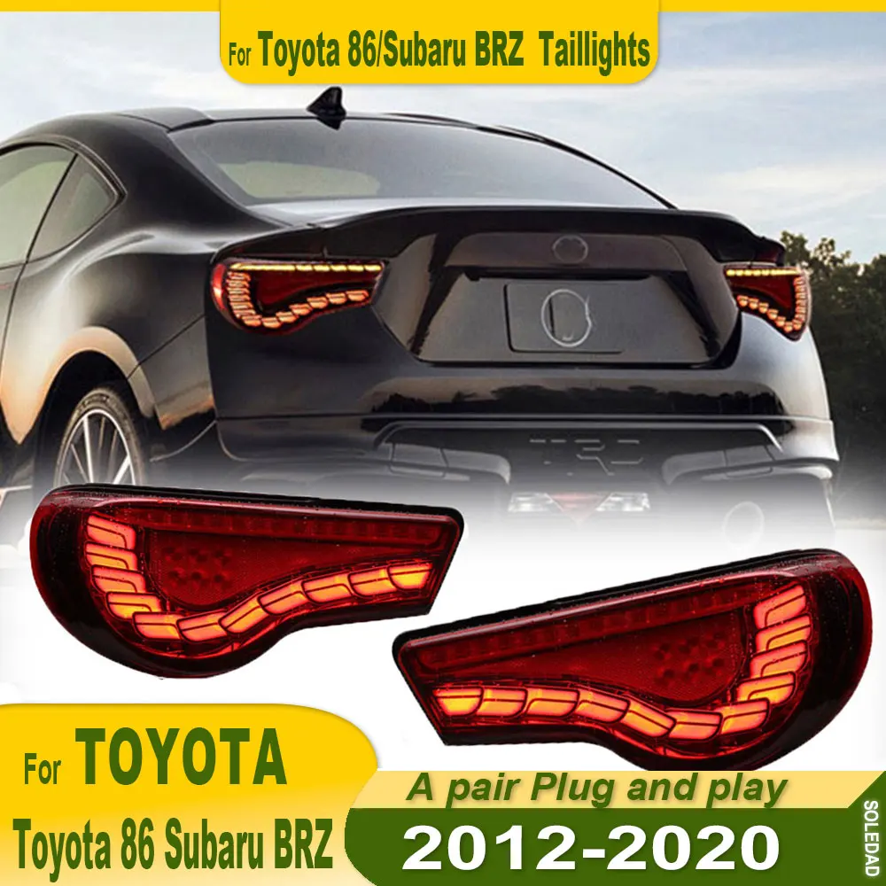 

A Pair LED Tail Light Assembly for Toyota 86 GT Subaru BRZ 2012-2020 Tail Lights Plug and Play with Full LED Rear Taillights