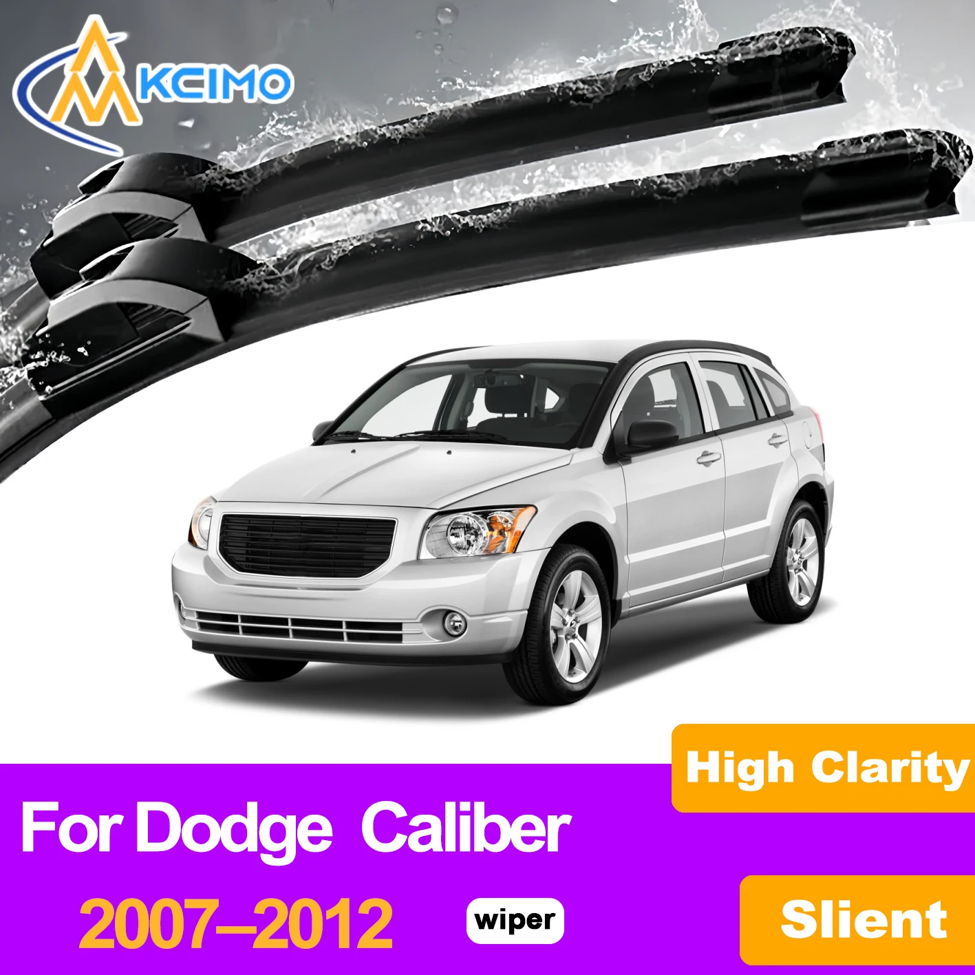 

KCIMO 2PCS Front Windshield Wiper Blades For Dodge Caliber 2007–2012, Premium Quality with Noise Free Operation