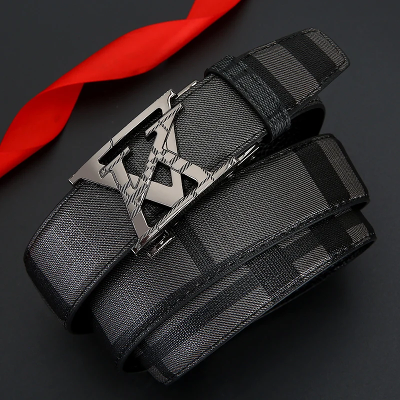 Echter Leder-Luxusgürtel mit Automatikschnalle, modischer Business-Gürtel für Herren und Damen, universeller Jeansgürtel für Herren – Detail 2