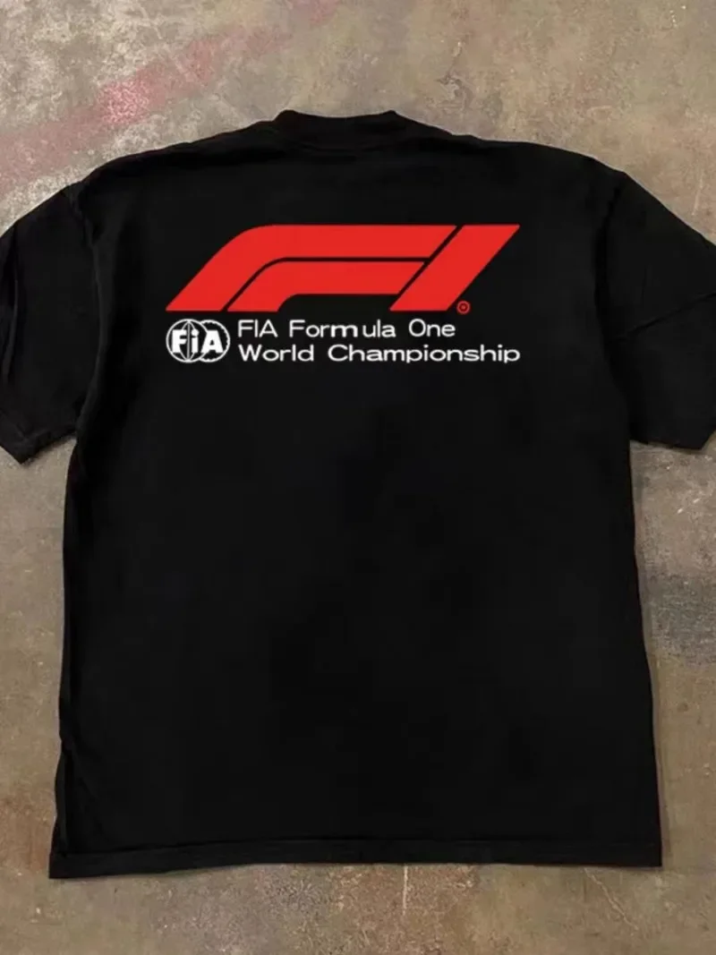 F1 racing Printed Men\'s T-Shirt Cotton Casual O-Neck Short Sleeve Women‘s Streetwear Oversize High Quality Sports car Tops 