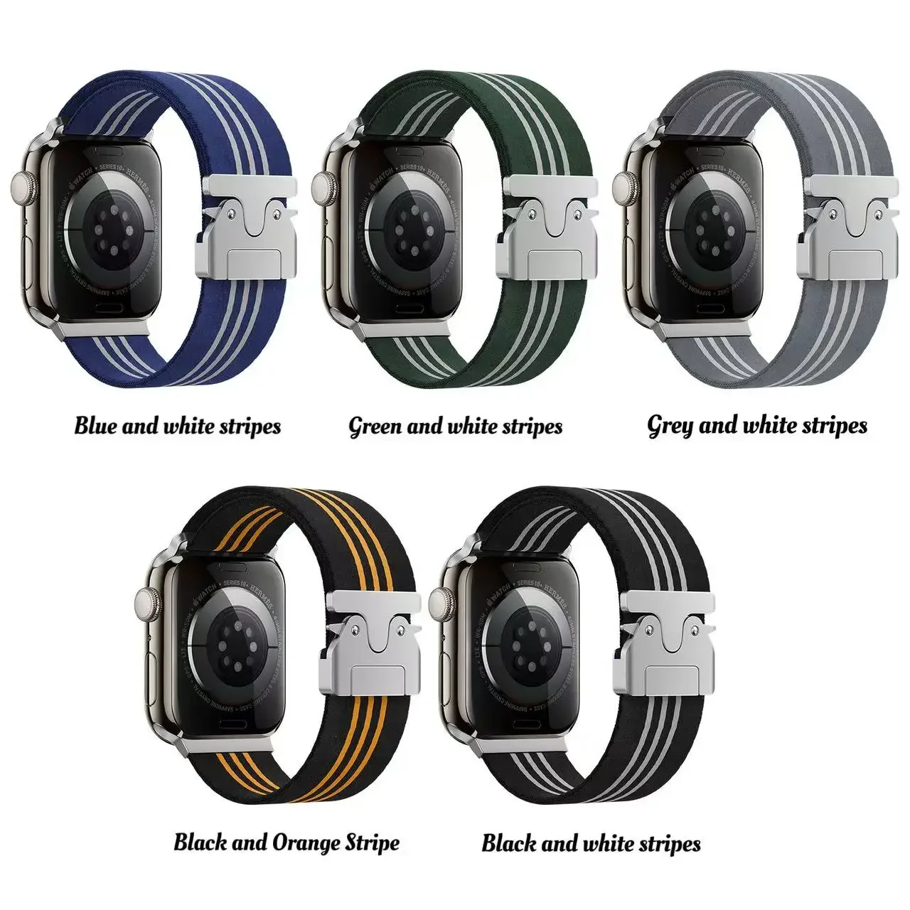 Suitable for IWatch Apple Watch Strap, Parachute Buckle, Striped Nylon Weaving, Apple Watch Strap