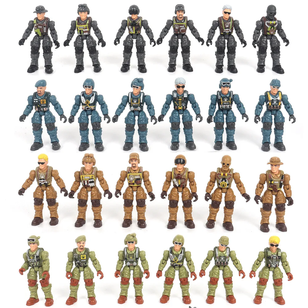 Modèle de soldat militaire mobile à articulations de 10CM, jouet avec armes, scène de bureau pour chien, petit ornement, ensemble de modèles militaires, figurines d'action