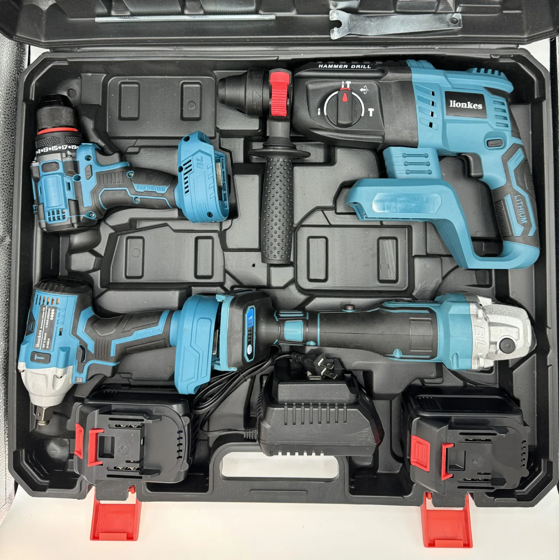 4 Pcs Tool Kit Professional Power Electric 24v Cordless Combo Box Cordless Power Tools Kit