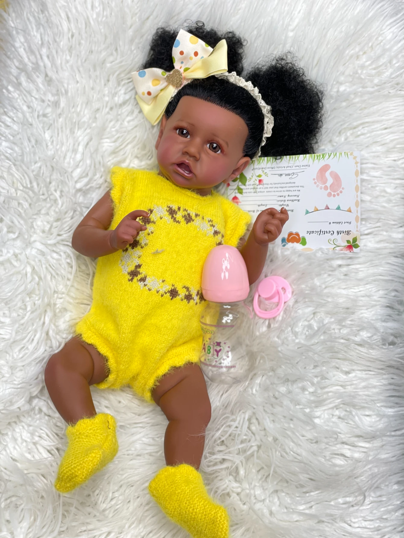 16 Inch Dark Skin Saskia Reborn Girl Doll Baby Handmade Lifelike 3D Painted Skin Bebe Newborn Doll For Children Gifts