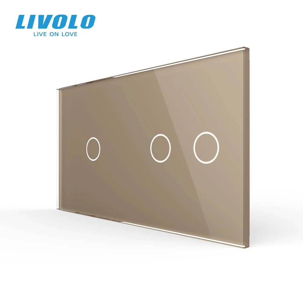 Livolo EU Standard ,Luxury Pearl Crystal Glass,151mm*80mm,DIY Part ,Double Glass Panel,C7-C1/C2-11,Only Panel ,No Logo