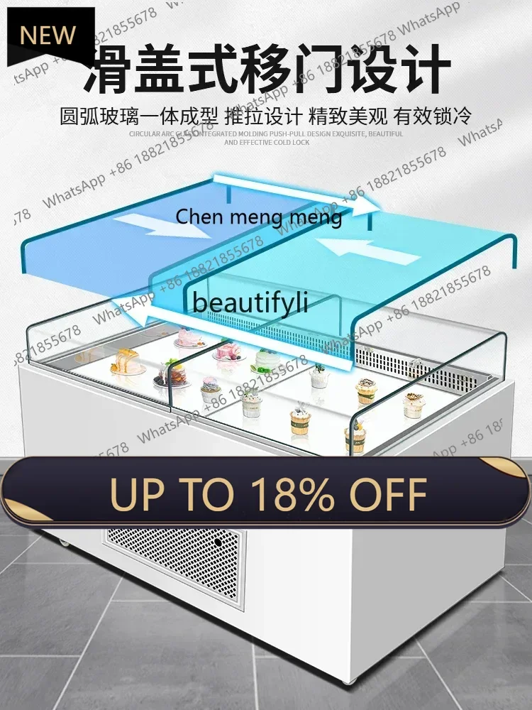 

Z189 Open Sandwich Cabinet Slide Type Cake Counter Dessert Display Cabinet Refrigerated Fresh Cabinet