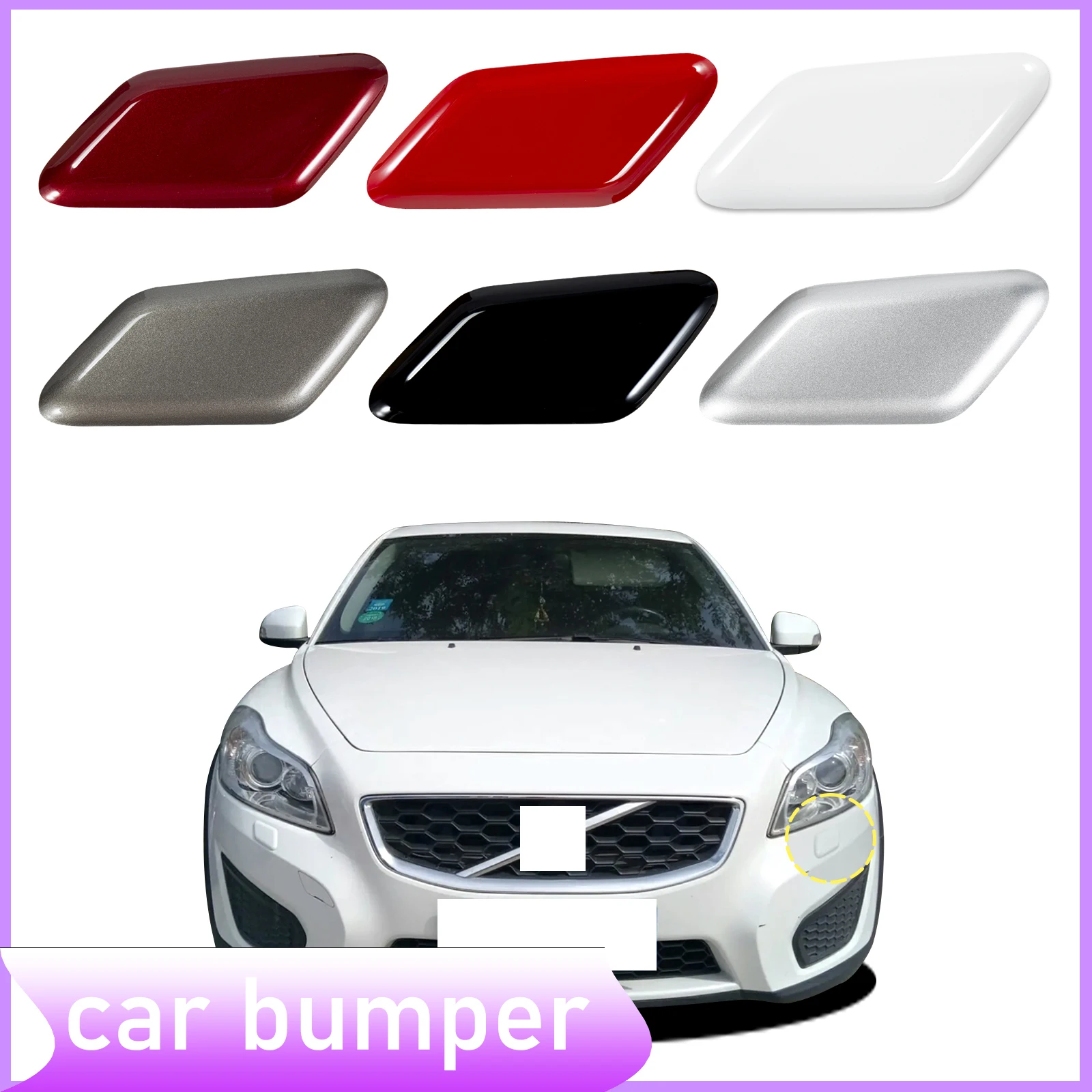 

Front Bumper Headlight Washer Cover Fit For Volvo C30 2010 2011 2012 2013 39863927 39863944 Water Spray Cover