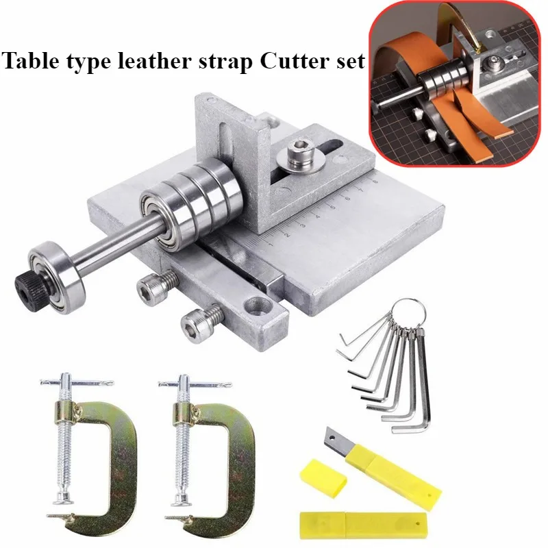 

Table Type Leather Strap Cutter Set Stainless Steel Knife Piece /G Type Clip DIY Backpack/watch Belt Divide Strip Cutting Tool