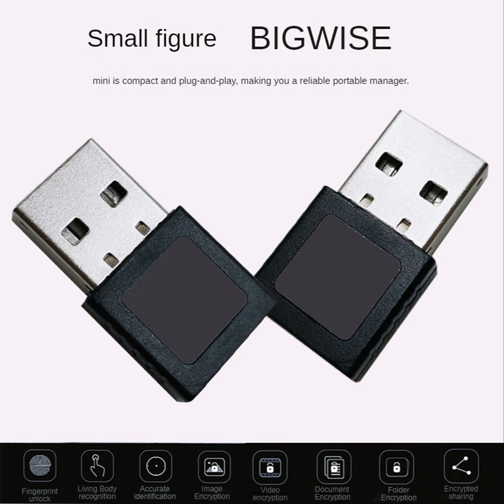 B34B-Мини USB-модуль считывания отпечатков пальцев Устройство USB-считыватель отпечатков пальцев для Windows 10 11 Hello Biometrics Security Key