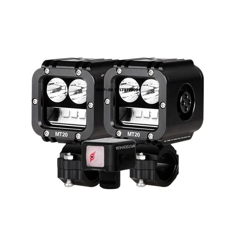 MT20 1.25 Inch LED Spotlight IPX8 Waterproof Motorcycle 12V Engine Guard Cool Warm White Auxiliary Driving Lights 400M Beam