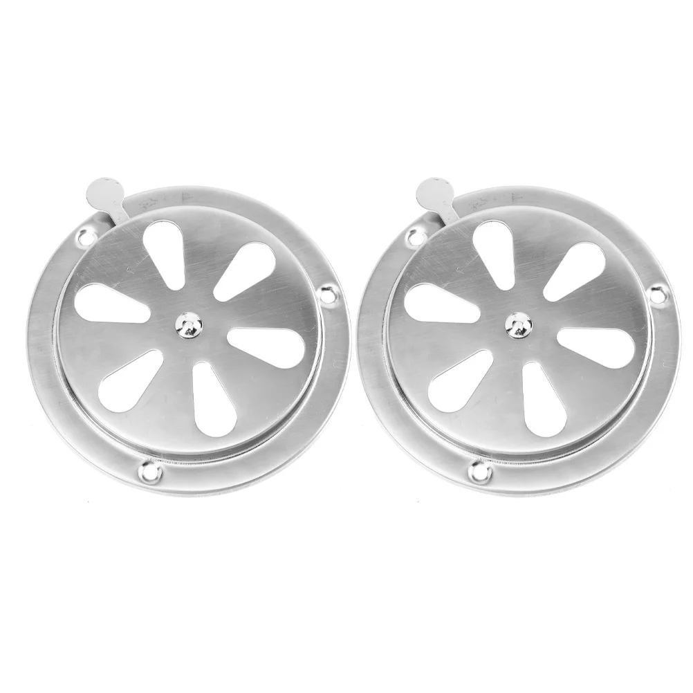 

2Pcs Rv Ventilation Air Damper Stainless Steel Louvered Vent Cover Boat Yacht Marine Exhaust Circular Vent Cap Replacement