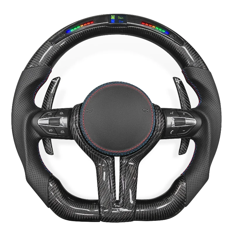 

M Sport Steering Wheel for BMW F01 F06 F10 F11 F12 F30 F32 F33 F34 F36 F20 F22 F80 F82 E90 E91 E92 M3 M4 M5 M6 Carbon Fiber LED