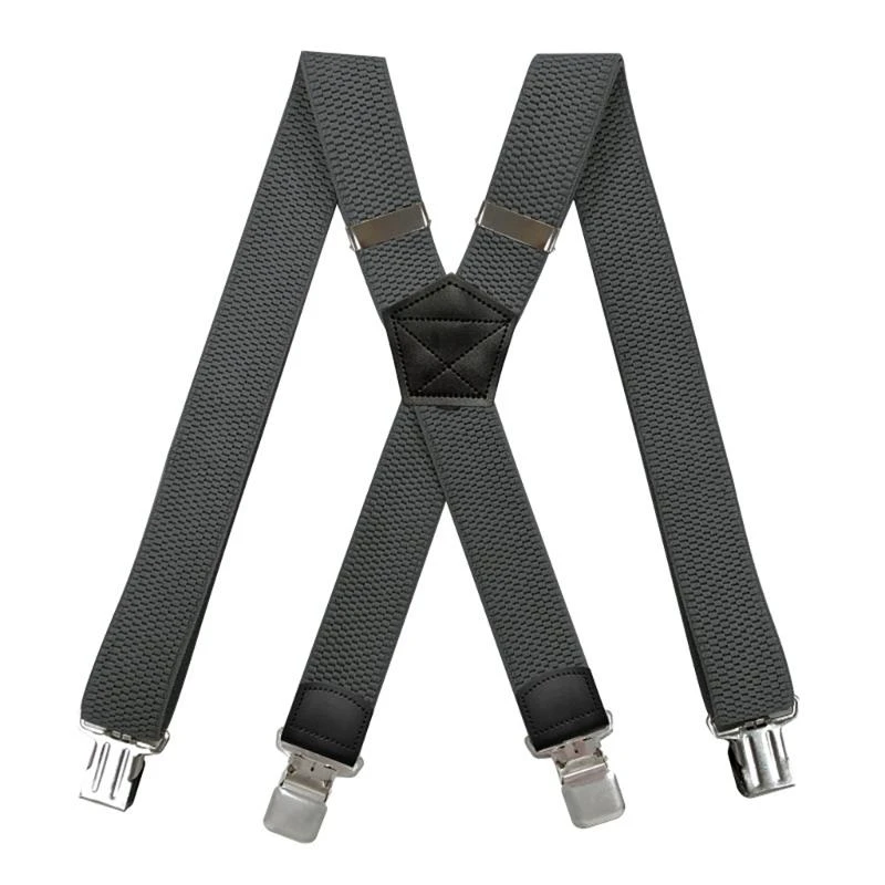 

652F Men Wide Suspenders Men's Shirt Holders Elastic Leg Suspenders Straps for Even Weight Distribution