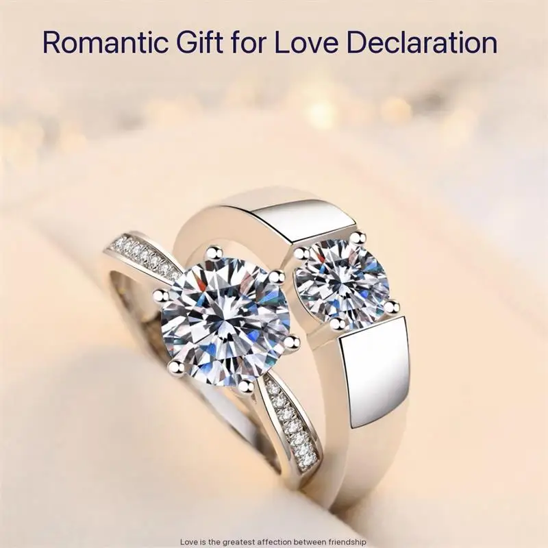 

Женское кольцо из натурального муассанита 0,5-2 карата, стерлинговое серебро 925 пробы, кольцо из белого золота 18 карат с бриллиантом, подарок на свадьбу, день рождения, ювелирные изделия