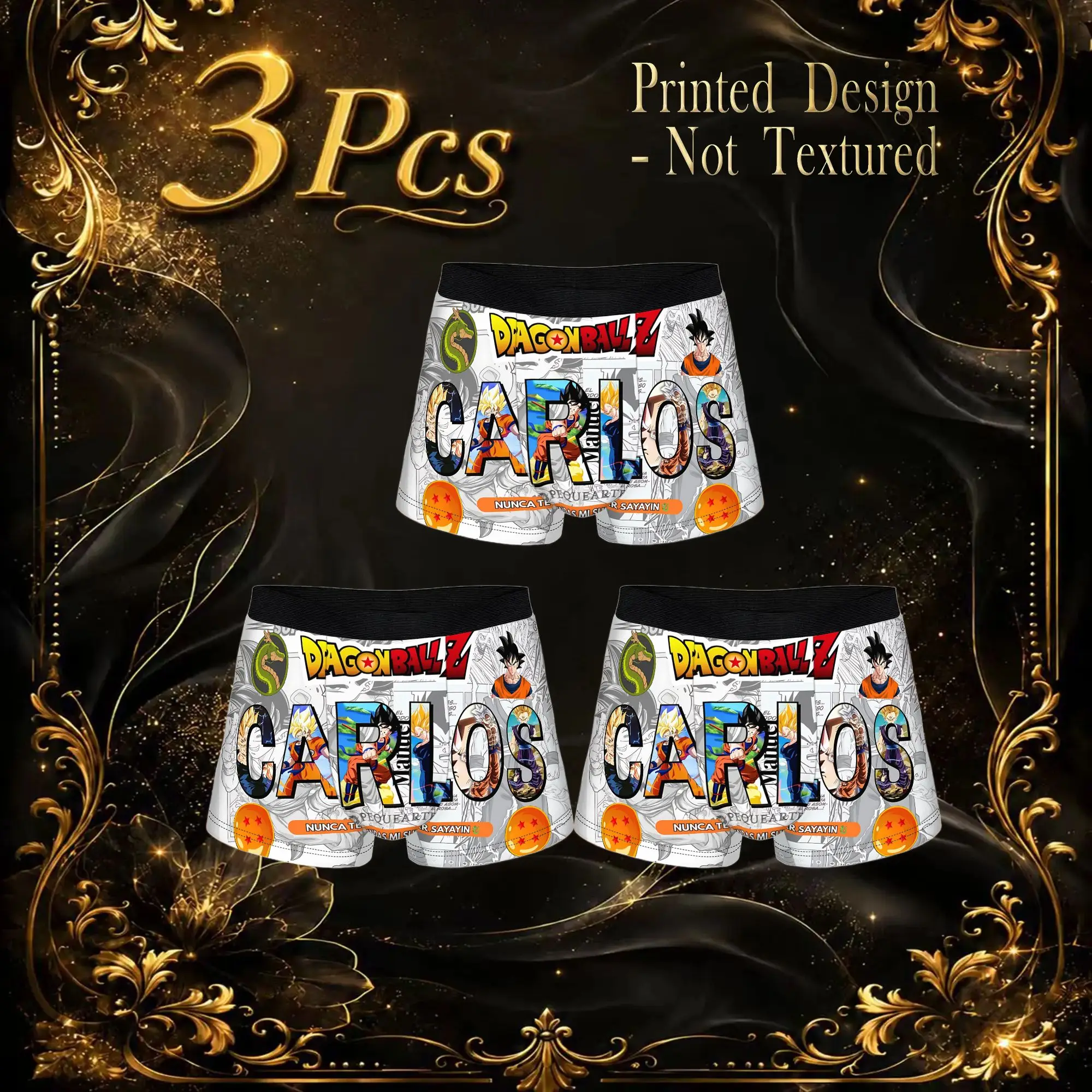 3Pcs Dragon Ball Z boxers  Underpants Homme Panties Men's Underwear Sexy Shorts Boxer Briefs