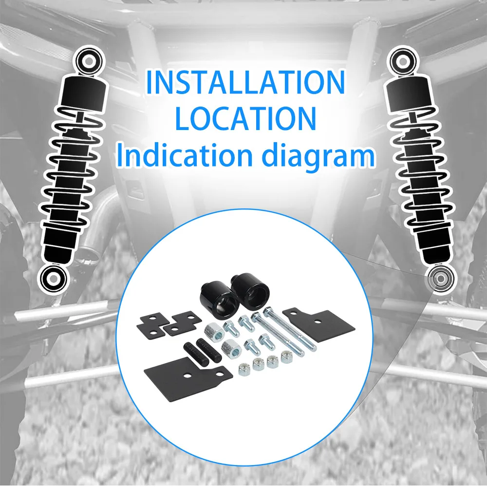 블랙 프론트 & 리어 2인치 리프트 서스펜션 키트 (1999-2025 폴라리스 스포츠맨 500 570 600 700 800 MP-1234-BK 호환)