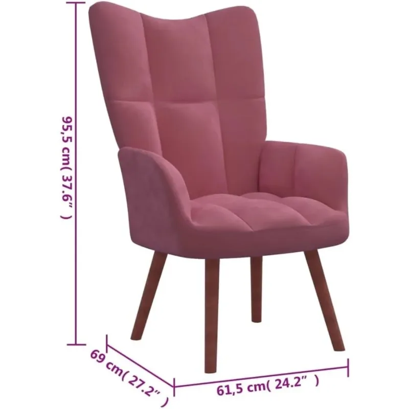 Relaxing Chair Pink Velvet,with its Ergonomic Contours,  Armchairs, Recliners & Sleeper Chairs