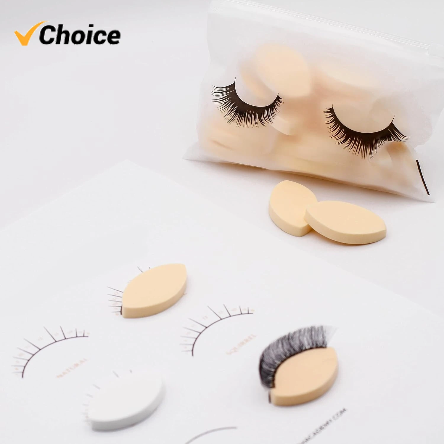 Beginner Lash Map Chart Wispy Lashes Practice Chart Eye Shape Sponges Reusable Lash Extension Practice Lash Mapping