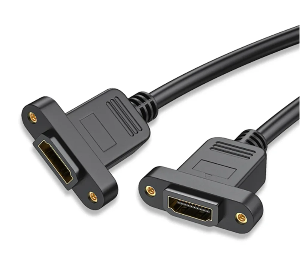 

HDMI extension cable with screw hole can fix high-definition HDMI female to female extension cable, ear video connection cable,