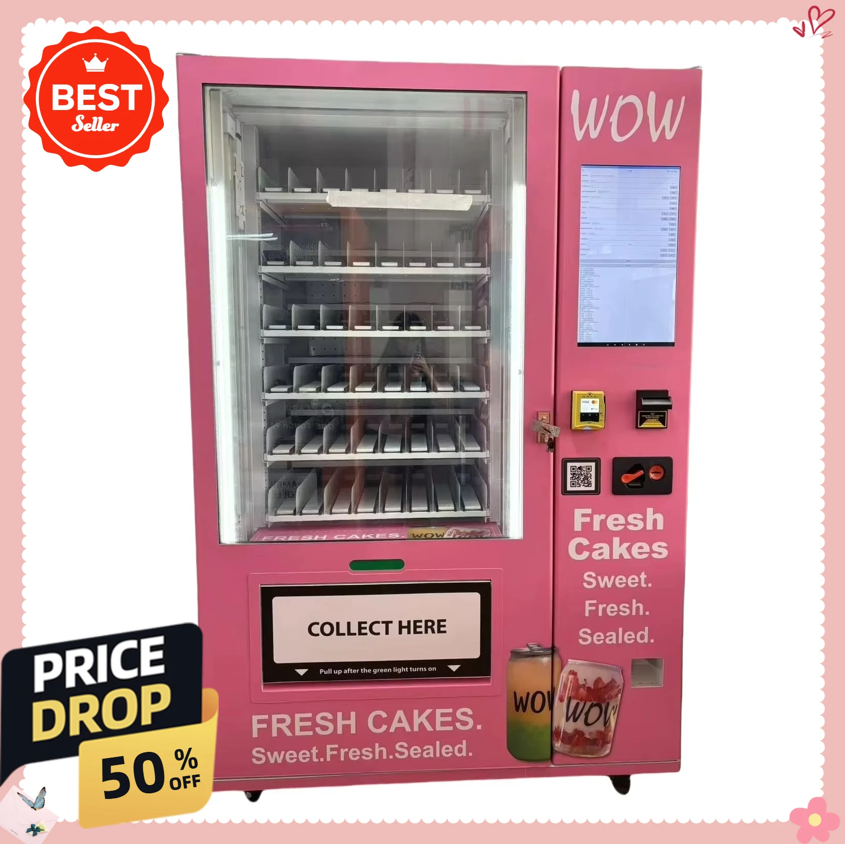 Customized Private Label Professional Vending Machine Manufacturer Snack Cake Food Vending Machine