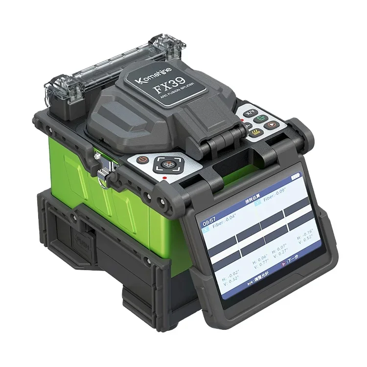 FX39 Trunk Fusion Splicer Six Motors Core To Core Alignment Spanish French Portuguese 9 Languages