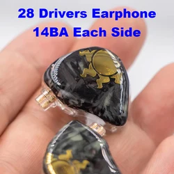 28BA IEM Earphones HiFi Headphones in-ear Monitor Earbuds Balanced Armature Headphone Wired Musicians Audiophile Headsets 2pin