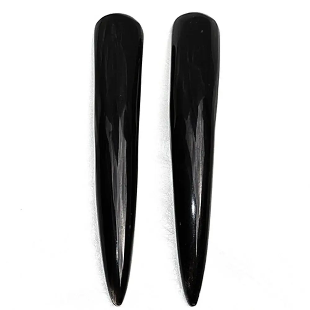 

Black Buffalo Horn Gua Sha Board SPA Relaxation Meridian Massage Stick Natural Trigger Point Foot Acupressure Pen Women