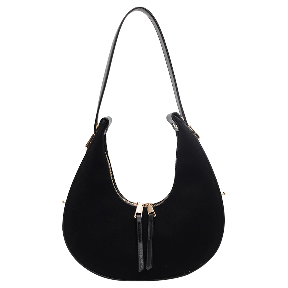 Женская сумка через плечо из искусственной замши, модная сумка для подмышек, большая вместительная сумка с верхней ручкой, застежка-молния, регулируемый ремень, уличная дорожная сумка