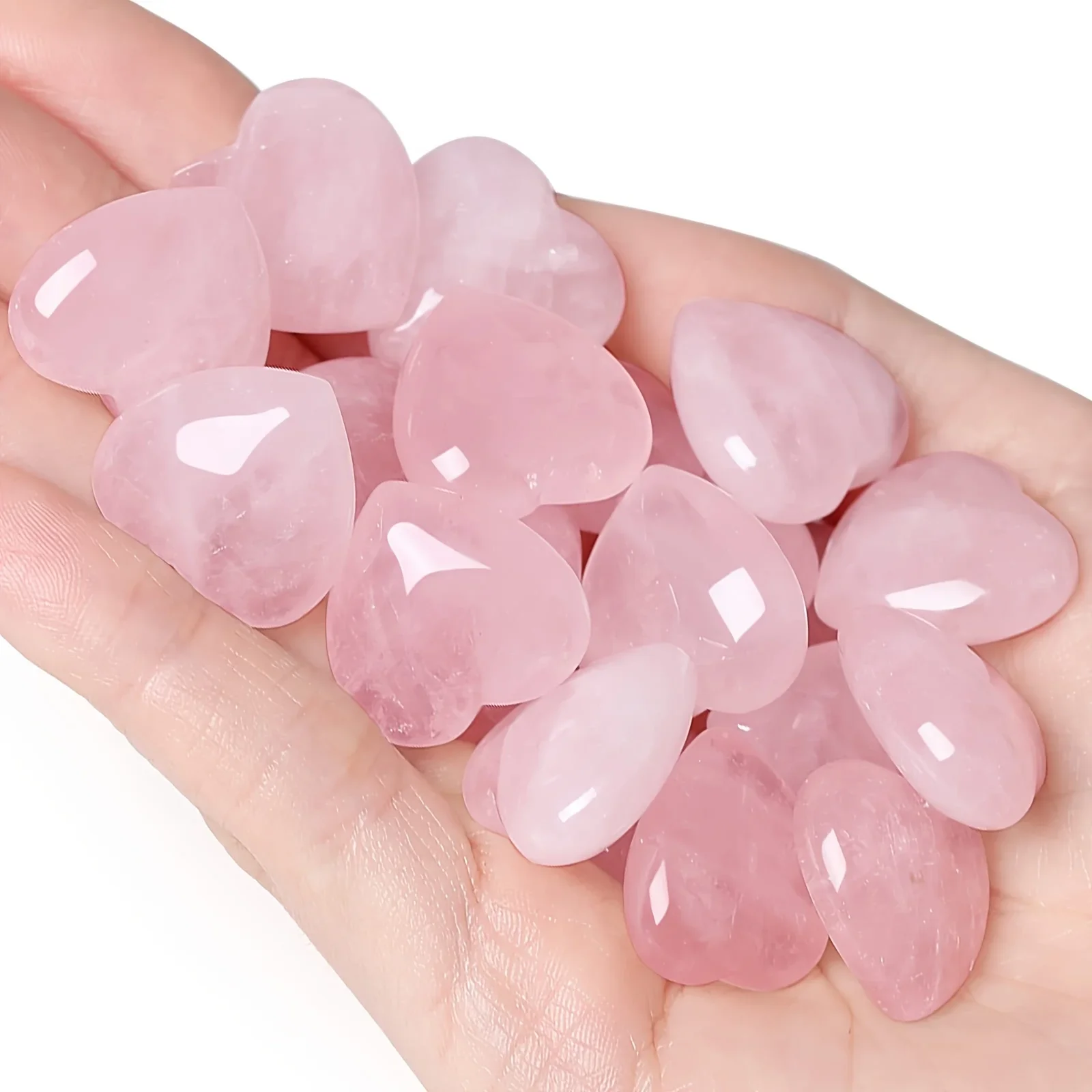 5/10/20/30pcs 20mm Mini Stone Heart shape Crystal Home Decoracion statueNatural Rose Quartz Reiki Healing Gemstone Pocket Gift