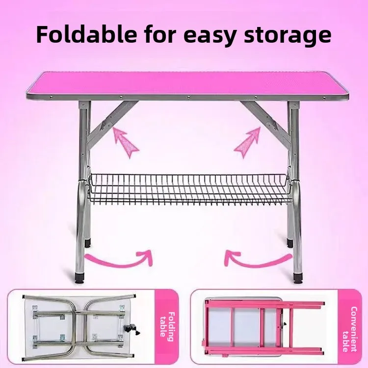 

Pet Grooming Table Household Size Stainless Steel Folding Portable Non-slip Pet Grooming Table