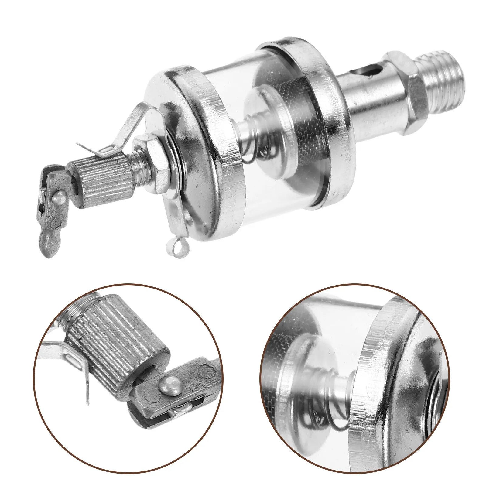 Manual Grease Needle Valve Oil Cup 25cm Silver Precision Lubrication High Pressure Grease Coupler Paint Pressure Pot