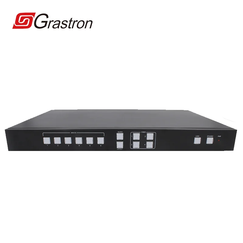 غرفة التحكم 4K Multiviewer 6 في 1 خارج رباعية النوافذ AV شاشة مشاركة 32 تخطيط مرن KVM السلكية العرض قشارة الجلاد #2