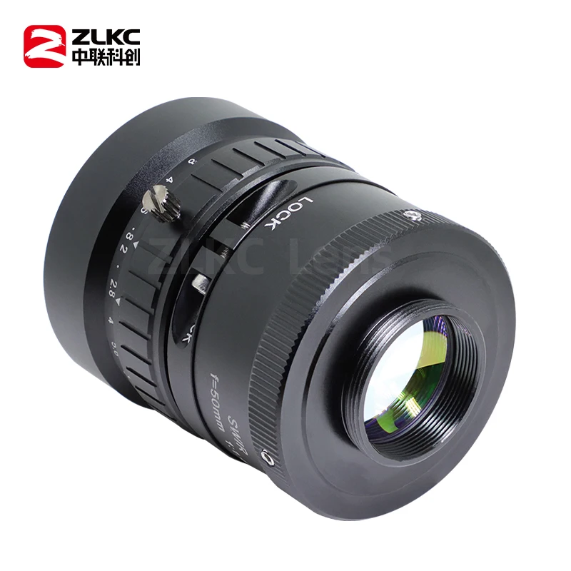 50mm SWIR Lens 750-100nm Short Wave Infrared NIR Lens 2/3'' C-Mount F1.4 Lens Machine Vision Cameras 5MP Industrial Lens