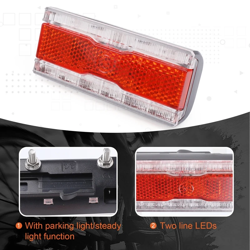 Hot AD-Bike Dynamo Rear Light With Parking Light AC 6V 0.5W LED Bicycle Taillight Fit 50Mm Mount Hole Bicycle Rack Carrier Lamp