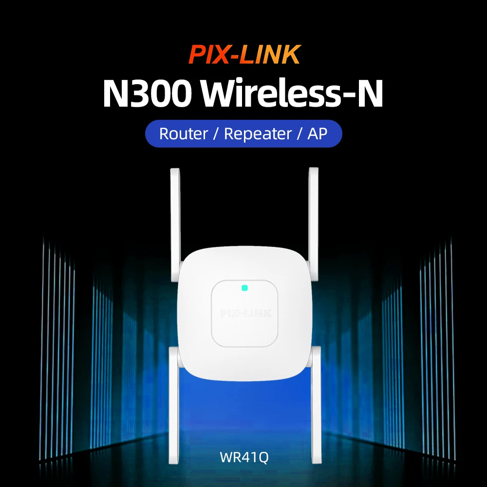 PIX-LINK-WR41Q 300m WLAN-Range-Extender, WLAN-Signal verstärker und drahtloser Repeater/Verstärker