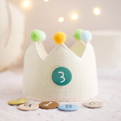 Baby Birthday Party Hat Set Interchangeable Numbers Crown Headband Toy Party Photography commemorate Props Baby Party Supplies