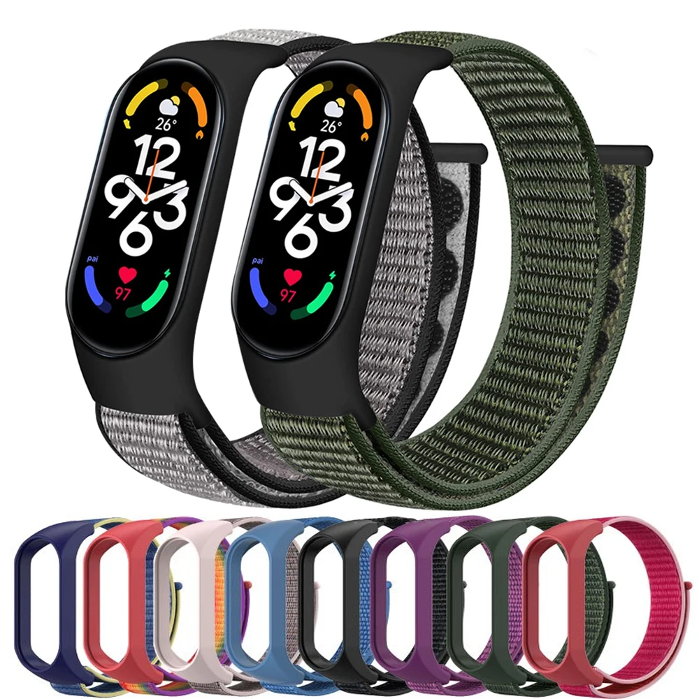 Nylonschlaufe Mi Band 6 7 Ersatzarmband Weiches verstellbares Armband Pulsera Correa für Xiaomi Mi Band 3 4 5 6 7 Armband