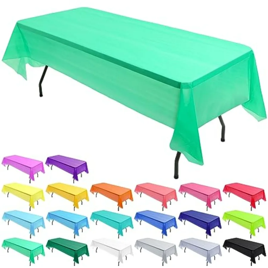 

40 Pcs Disposable Plastic Tablecloth Bulk 54 x 108 Inch Assorted Color Rectangle Table Cover for Theme Party Birthday Wedding D