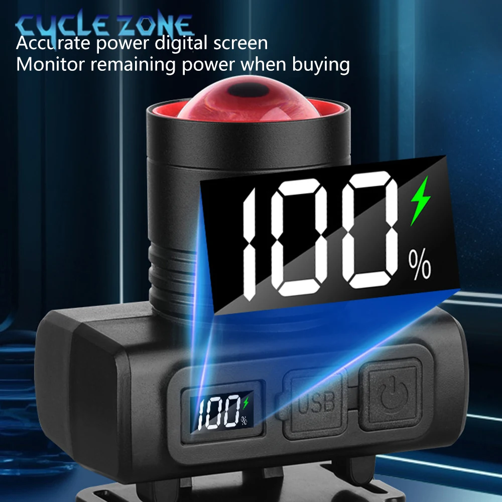 Portable LED Sensor Headlight Zoom Rechargeable Headlamp Outdoor Camping Emergency Night Fishing Hunting Powerful Torch Headlamp