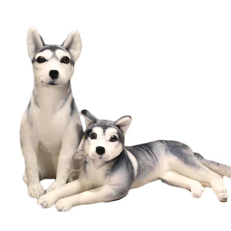 30-90cm Lifelike Giant Dog Toy Realistic Stuffed Animals Husky Dog Plush Toys Gift For Children