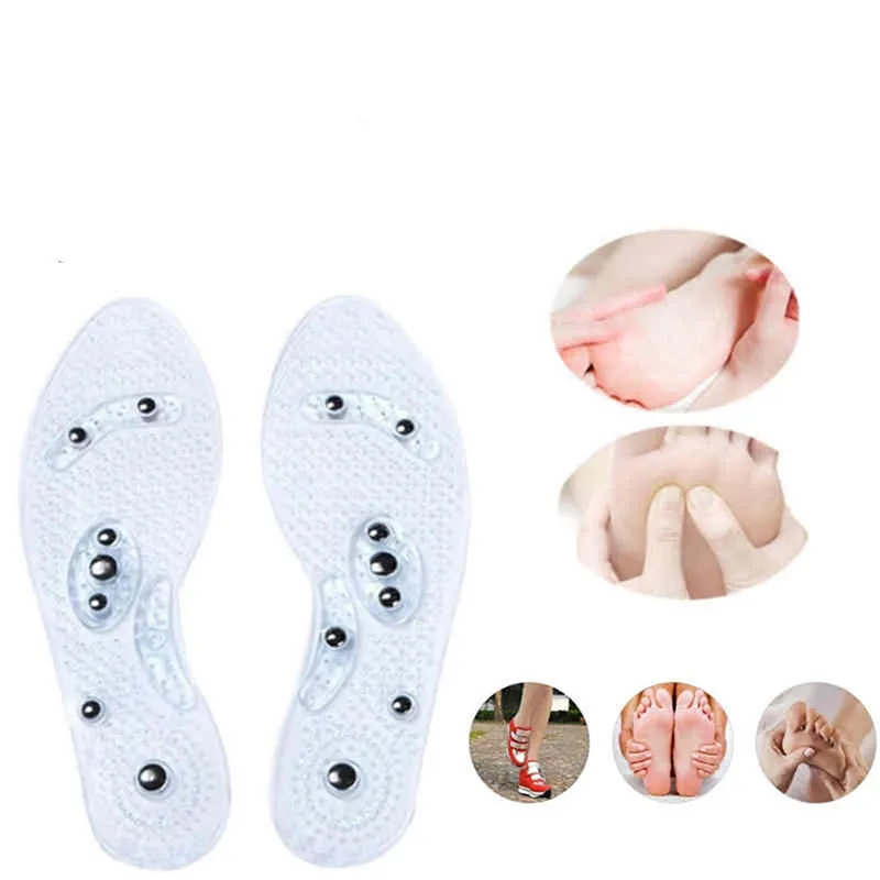 1 Paar Ademend Magnetotherapie Pad Schoenen Siliconen Sport Binnenzool Ondersteuning Masseren Anti-Slip Gel Honingraat Zachte Inlegzolen Pad