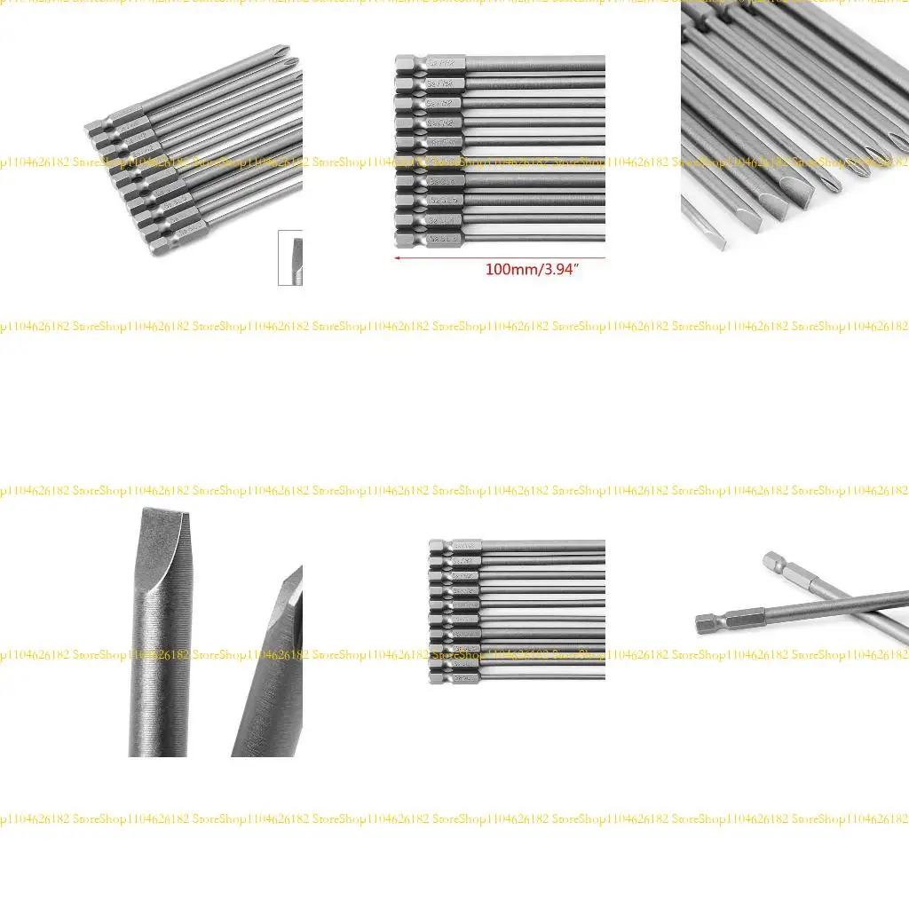 

Q2Q4 10 Pcs Slotted PH2 Screwdriver Bit S2 Steel 1/4 Shank 100mm