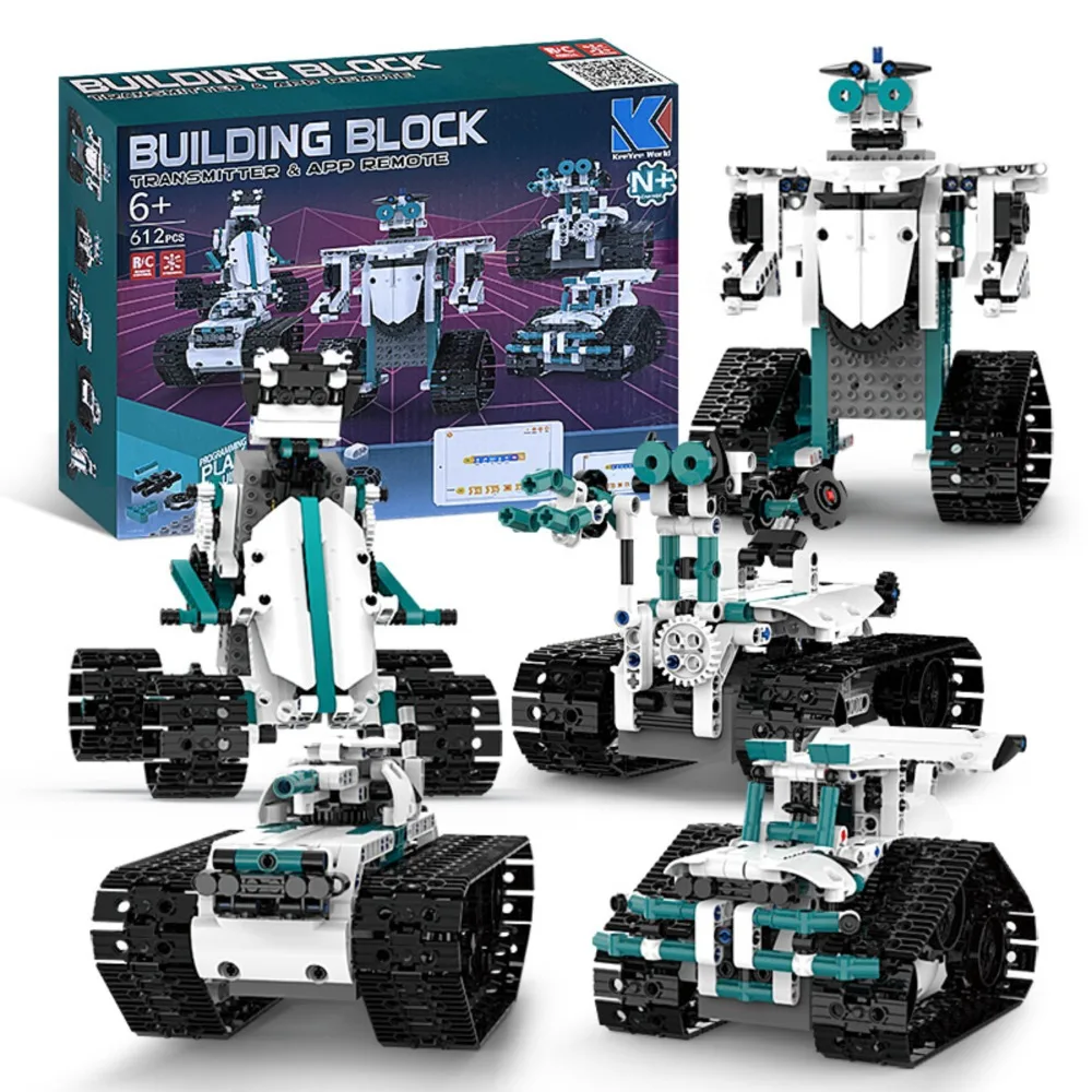 K96131 612PCS 5-in-1 Educatieve Robot Building Kit Elektrische Afstandsbediening App Controle STEM Speelgoed Cadeau