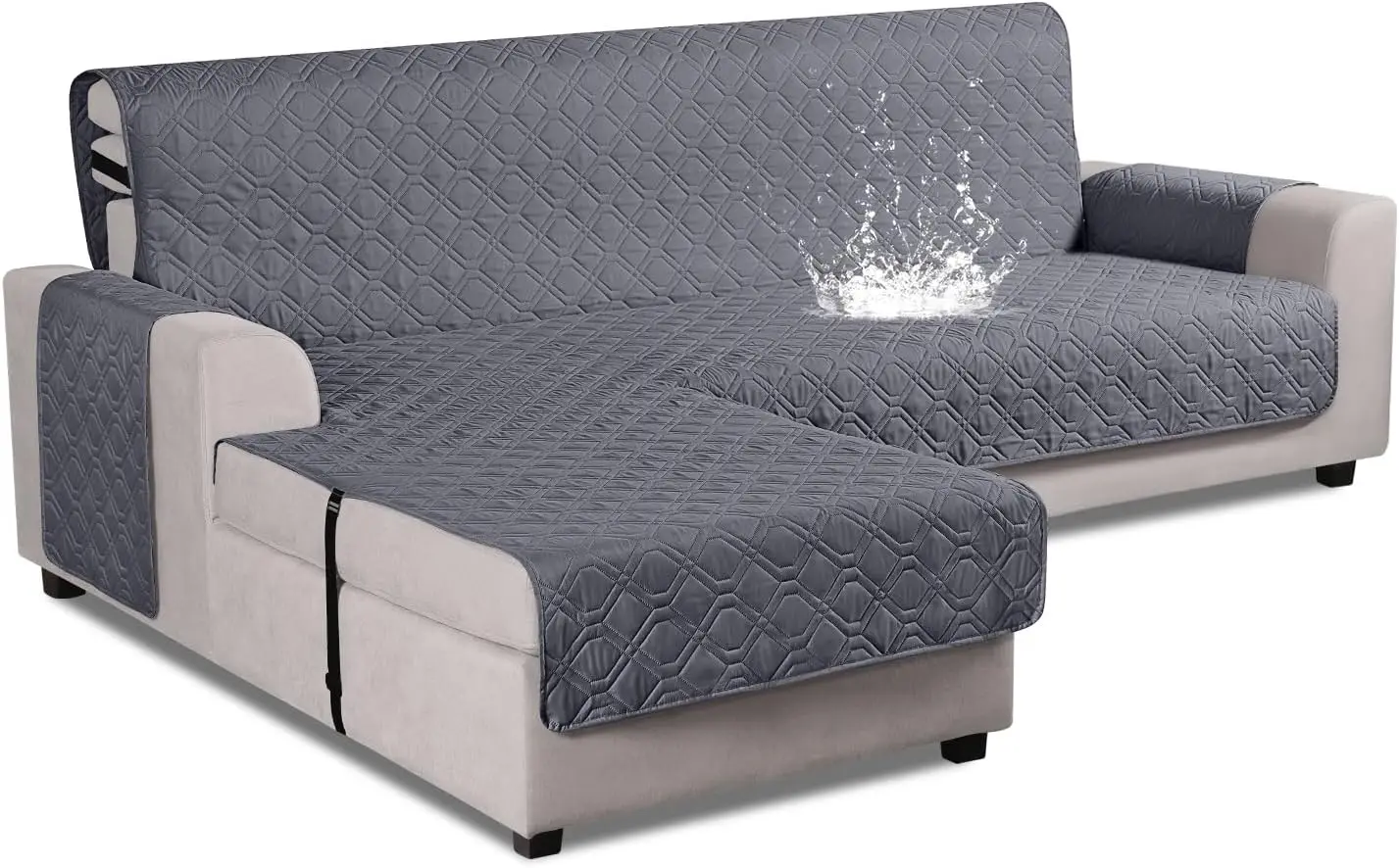 

Upgraded Sectional Couch Covers 100% Waterproof L Shaped Sofa Slipcover Reversible Chaise Lounge Cover for Sectional Sofa