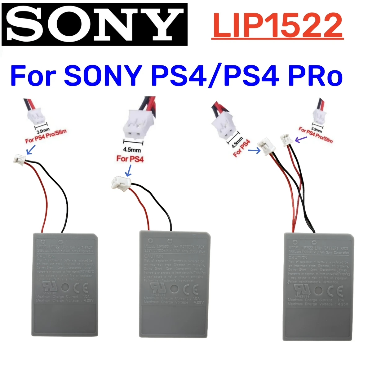 Battery For SONY PS4/ PS4 Pro Slim LIP1522 KCR1410 Dualshock 4 V1 V2 Wireless Controller Playstation GamePad Replace Battery