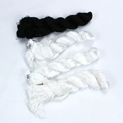 1pcs 400m 100% silk thread silk embroidery thread hand embroidery embroider cross stitch black white 4 pure colors