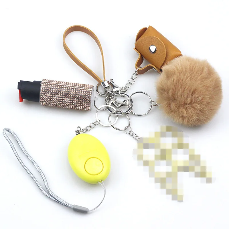 5pcs Portable Female Self-Defense Security Alarm Safety Key Chain for Elderly Woman Kids